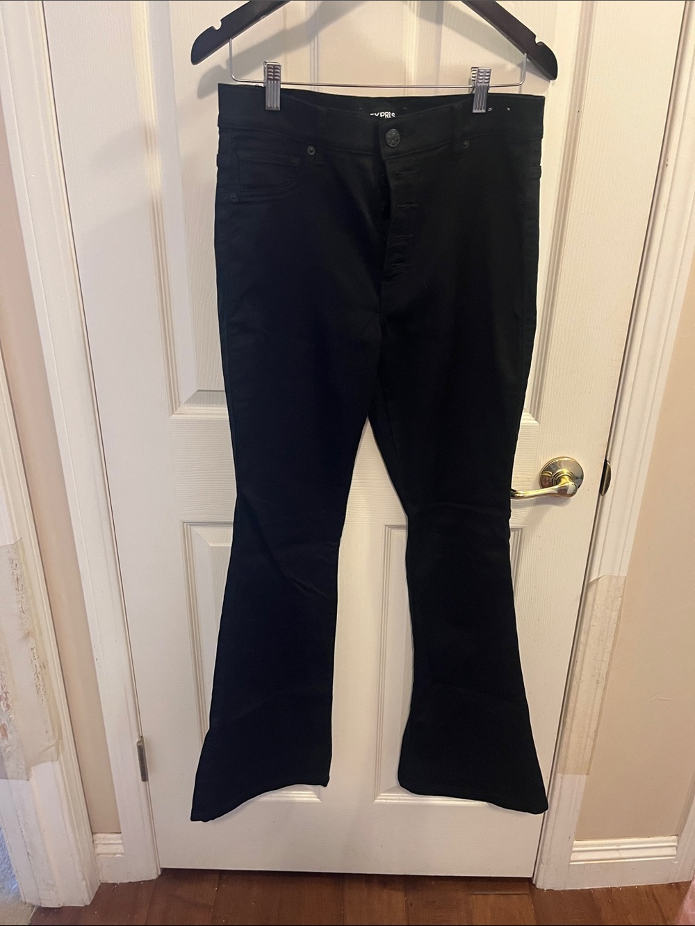 Express Black Flare Jeans - High Rise Wide Leg